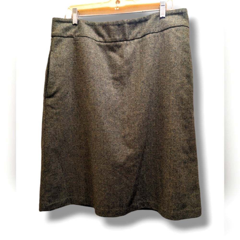 Lands' End A-Line Skirt in Gray